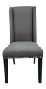 Baron Fabric Gray Studded Dining Chair 