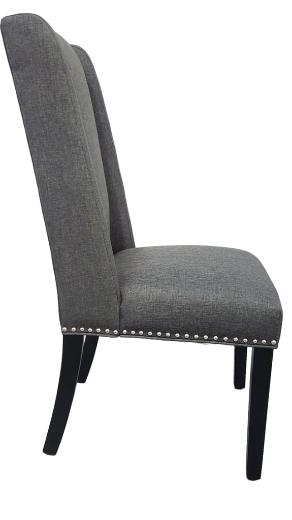 Baron Fabric Gray Studded Dining Chair 