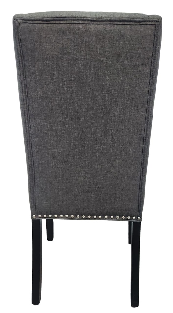 Baron Fabric Gray Studded Dining Chair 
