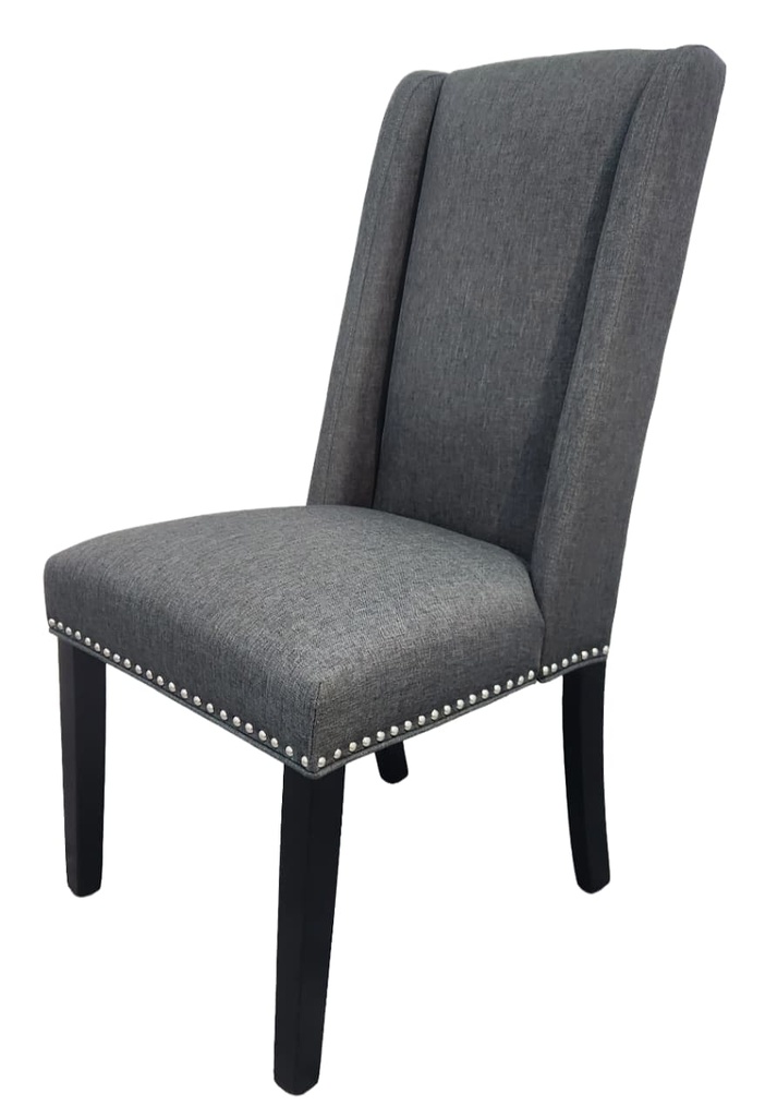 Baron Fabric Gray Studded Dining Chair 