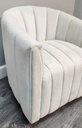Velvet Swivel Barrel Chair-White
