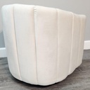 Velvet Swivel Barrel Chair-White