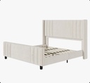 Cream Aurieona Upholstered Platform Bed-Queen 