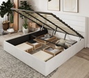 White Braya Hydraulic Storage Upholstered Platform Bed-Queen