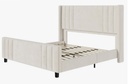 Cream Aurieona Upholstered Platform Bed-King   