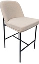 "36" Upholstered Stool with Black Metal Frame-Ivory 