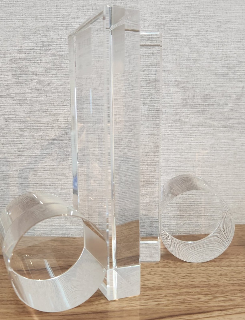 6" Rolled Crystal Bookend 