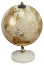 Cream & Gold Marble Base Tabletop Globe  