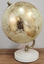 Cream & Gold Marble Base Tabletop Globe  