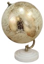 Cream & Gold Marble Base Tabletop Globe  