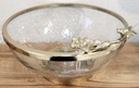 Floral Gold Rim Glass Bowl-Large  