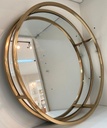 Circular Mirrored Tray W/ Gold Lined Base   