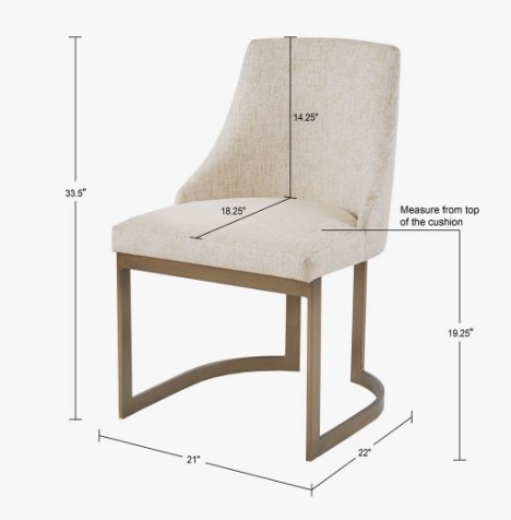 Averett Gold & Ivory Abstract Dining Chair 