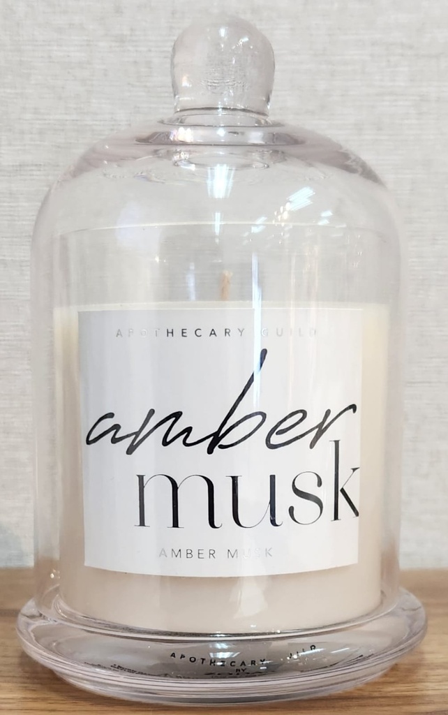 AG Scented Candle Jar with Glass
Dome - Amber Musk
