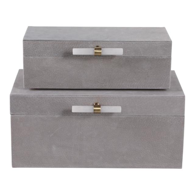 12" Avea Gray Suede Box