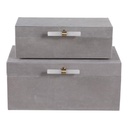 12" Avea Gray Suede Box