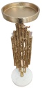 14" Metal Contemporary Candle 
Holder, Gold