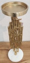 14" Metal Contemporary Candle 
Holder, Gold