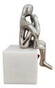 SILVER FIGURINE ON MARBLE BASE   
