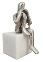 SILVER FIGURINE ON MARBLE BASE   
