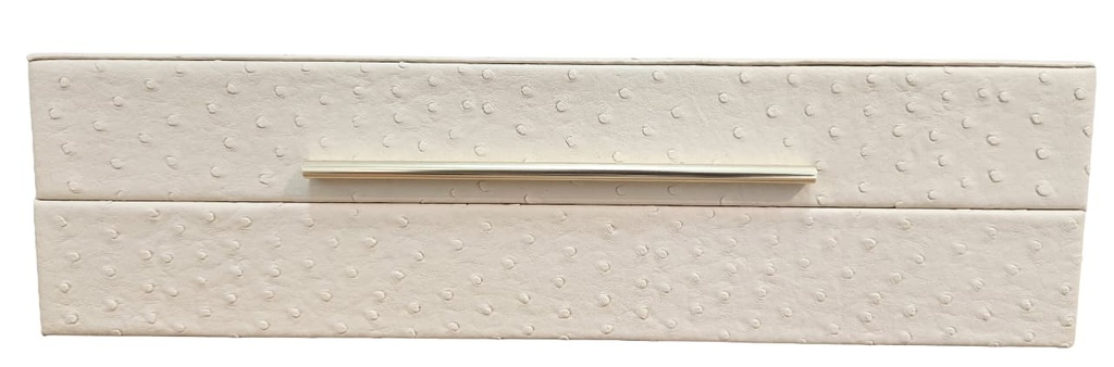 BEIGE LEATHER DOTTED TEXTURED BOX (SM) 