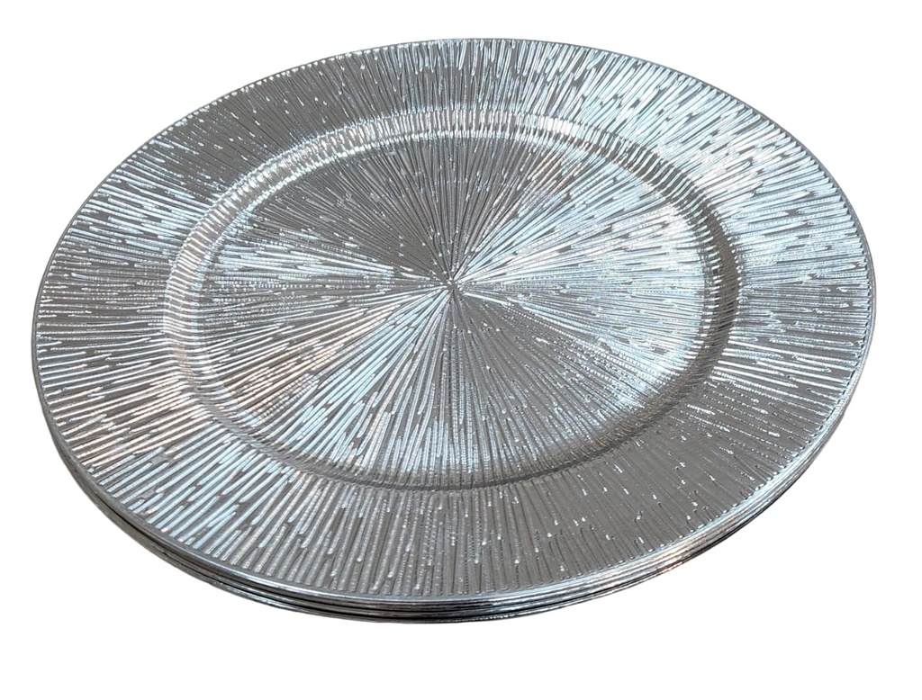 Silver Lined Round Charger 