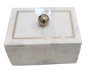 Marble Box With Gold Sphere Handle -Lg 