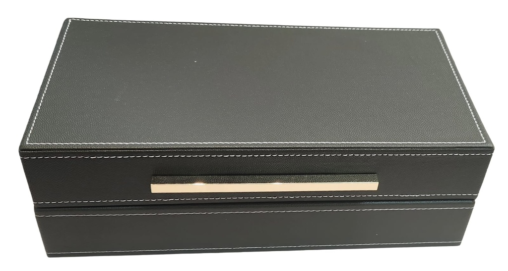 Green Leather Box with Silver Handle-Lg