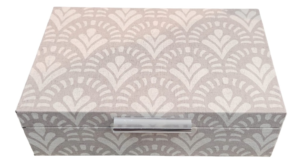 Grey and Beige Patterned Design Box-Lg