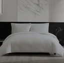Vera Wang Textured Oversized King Comforter White with Line Design 