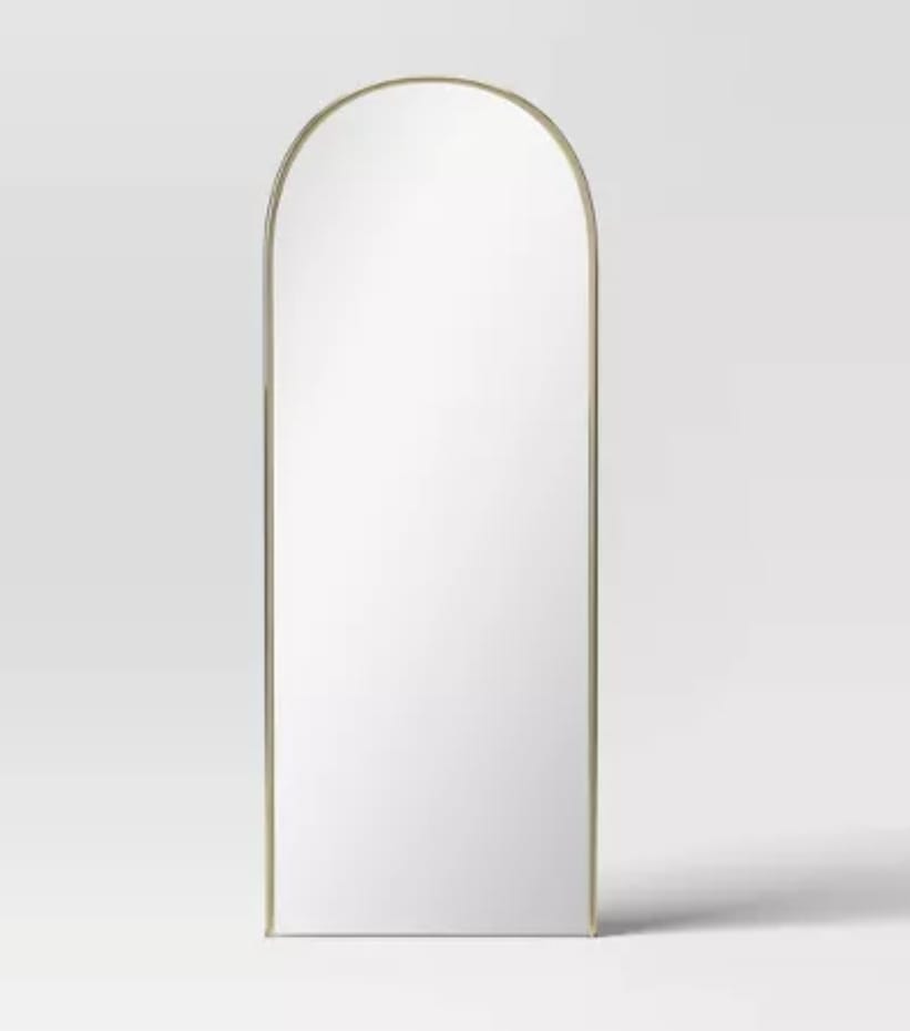 Large Gold Standing Arch Mirror 