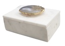 Marble Box With Agate Stone Handle  