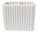 Kassatex Ivory Fluted Ceramic Bathroom Utensil Organizer   
