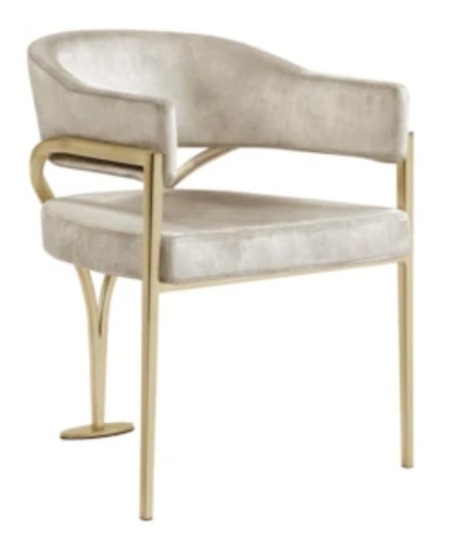 Gold Velvet Stone Dining Chair