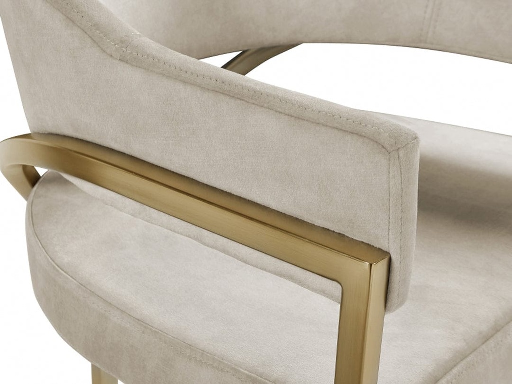 Gold Velvet Stone Dining Chair