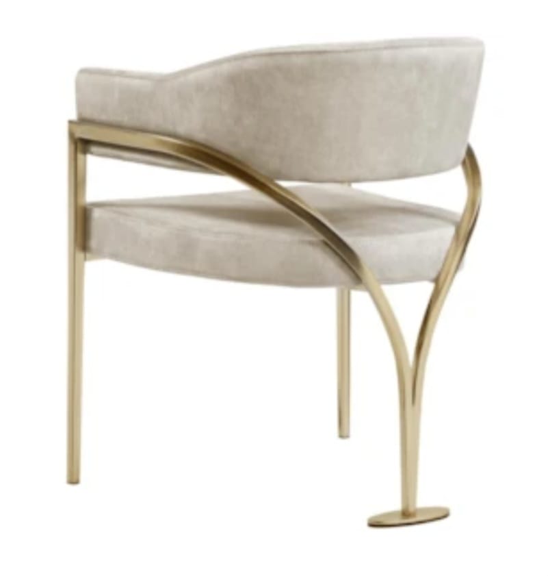 Gold Velvet Stone Dining Chair