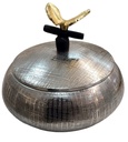 Chrome Bowl with  Gold 3D Detail 
