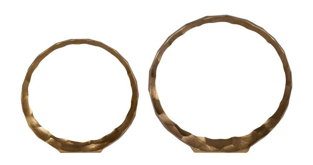 16" Hammered 
Decorative Rings, Gold