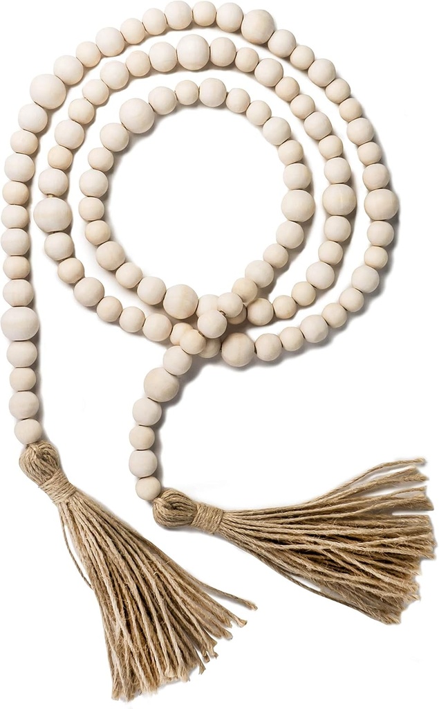 OFF WHITE BEADS WITH TASSLE- DÉCOR