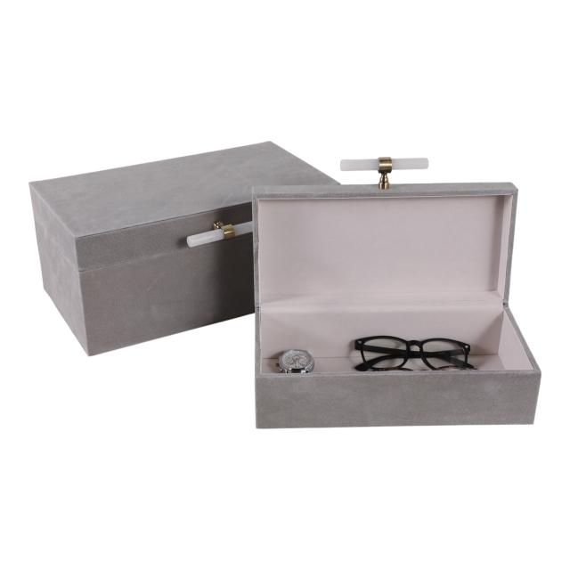 12" Avea Gray Suede Box