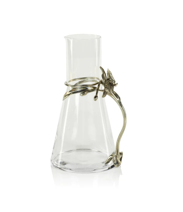 Orchid Pewter and Glass Pitcher