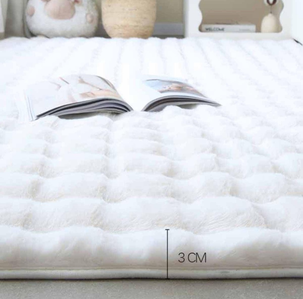 5" x 7" Ivory Fleece Ripple Rug  