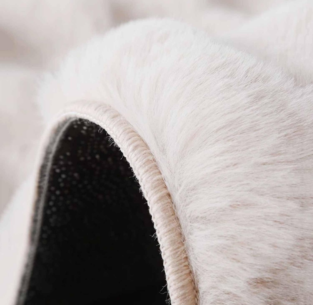 5" x 7" Ivory Fleece Ripple Rug  