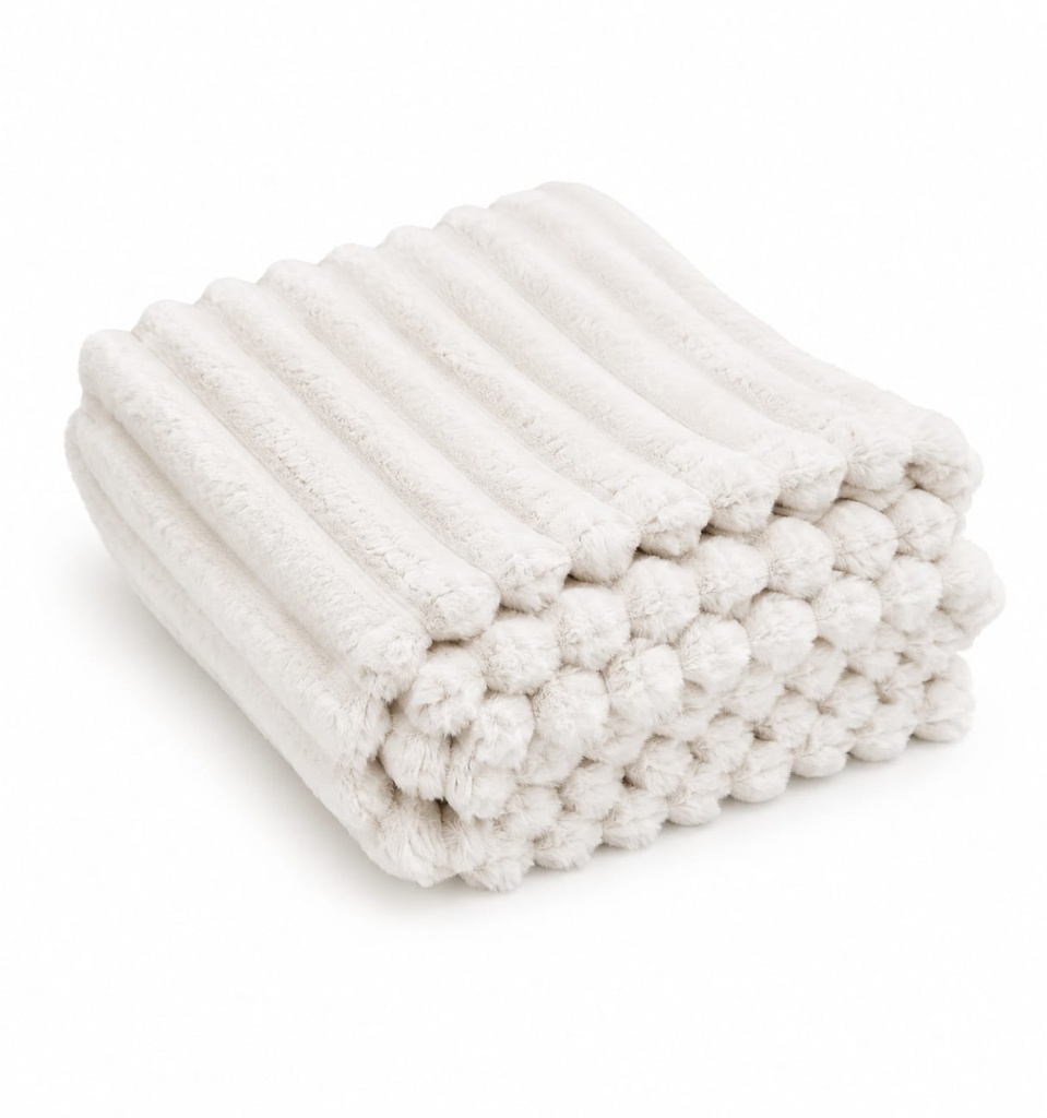 Room Essentials White 50" x 60" Plush Throw Blanket  