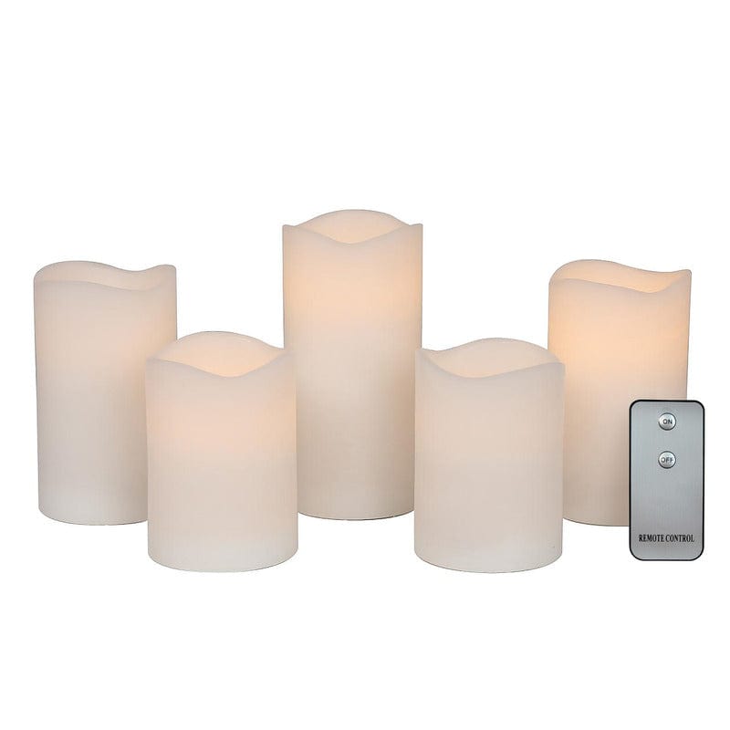Mikasa Set of 5 LED Candles Real Wax with remote