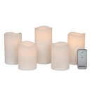 Mikasa Set of 5 LED Candles Real Wax with remote