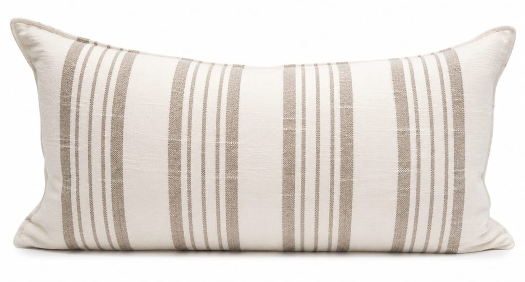 Cream and Brown Striped Lumbar  