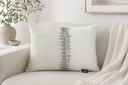 White & Green Colourblock Pillow With Beaded Details 