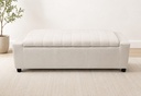 THE SERENITY - DL CUSTOM UPHOLSTERED IVORY CHANNELED STORAGE BENCH 