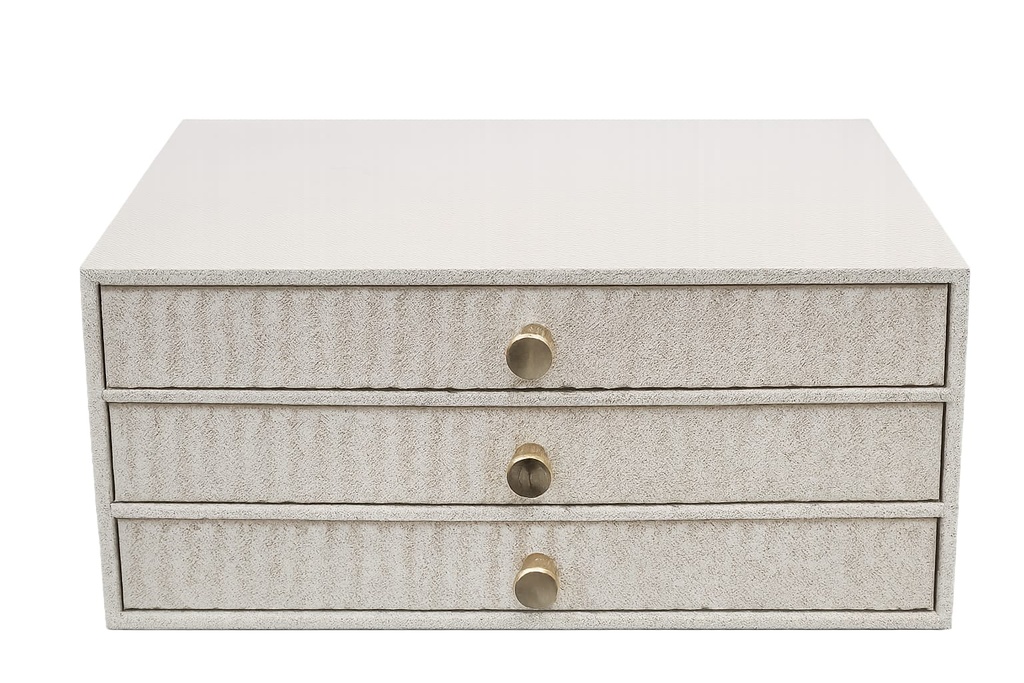 Beige 3 Tier Jewelry Box  